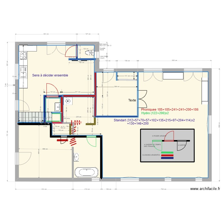                    Yvrac RDC PROJET3 log Urgences. Plan de 5 pièces et 131 m2