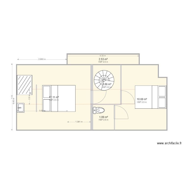 amenagement étage. Plan de 0 pièce et 0 m2