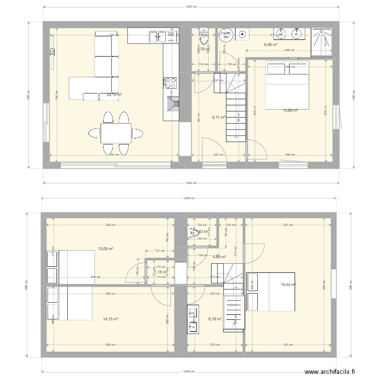 plan alex. Plan de 12 pièces et 120 m2