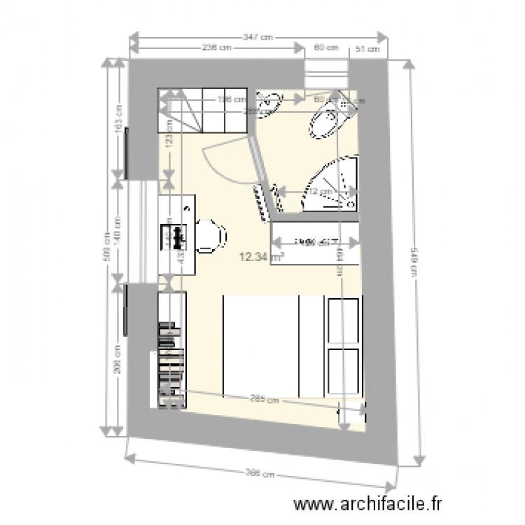 PLAN MAISON T1. Plan de 0 pièce et 0 m2