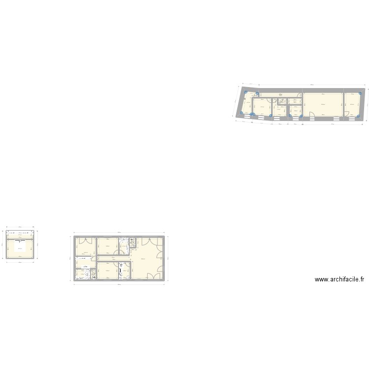 piscine. Plan de 20 pièces et 180 m2