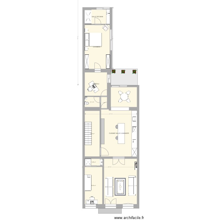 DEFACQ ETAGE 1 V2. Plan de 0 pièce et 0 m2