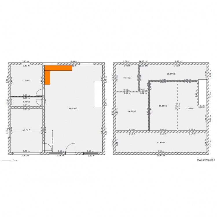 variante 3. Plan de 0 pièce et 0 m2