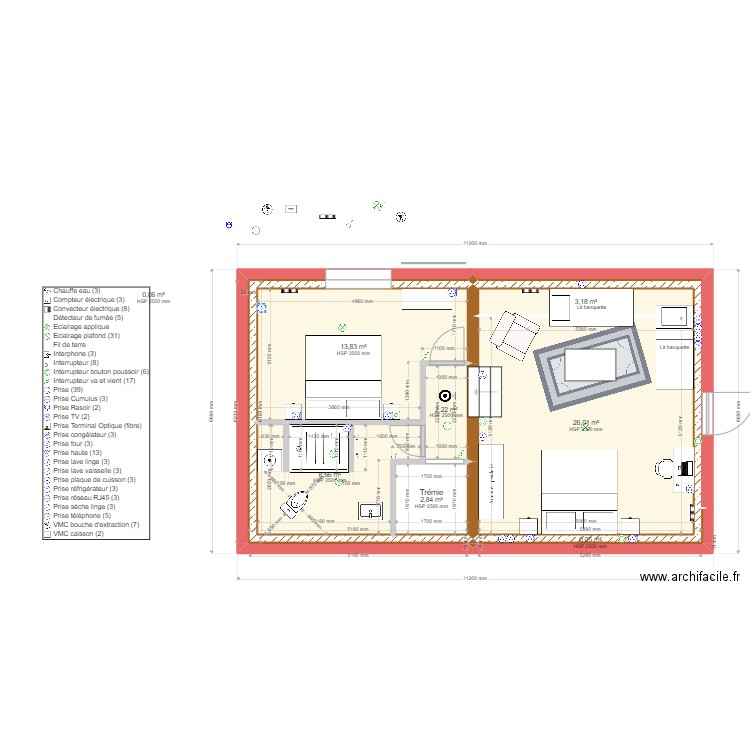 Charterie gite cuisine ERP. Plan de 0 pièce et 0 m2