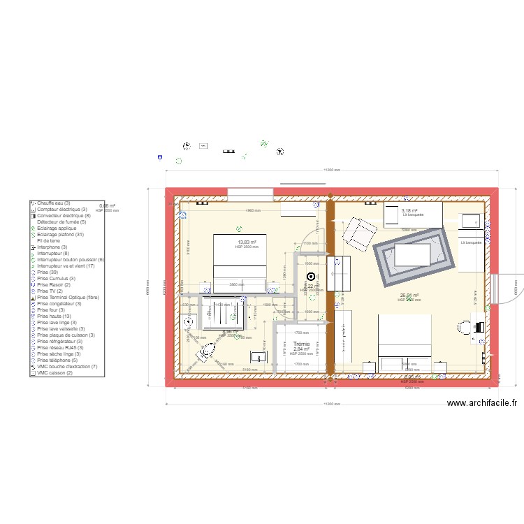 Charterie gite cuisine ERP. Plan de 32 pièces et 393 m2