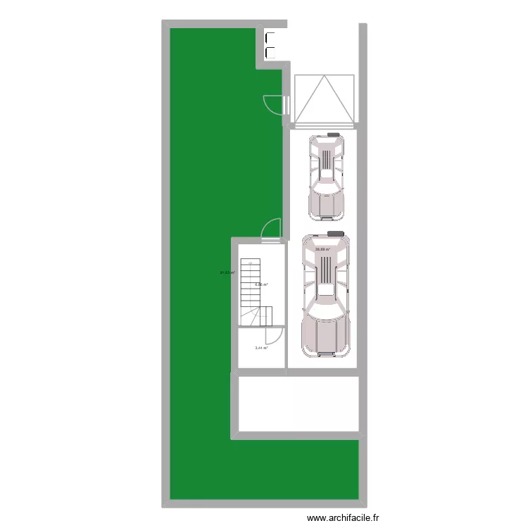 projet. Plan de 4  et 121 m²