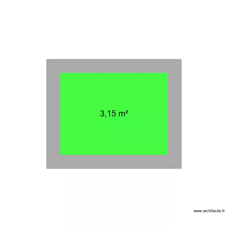 test. Plan de 1 pièce et 3 m²