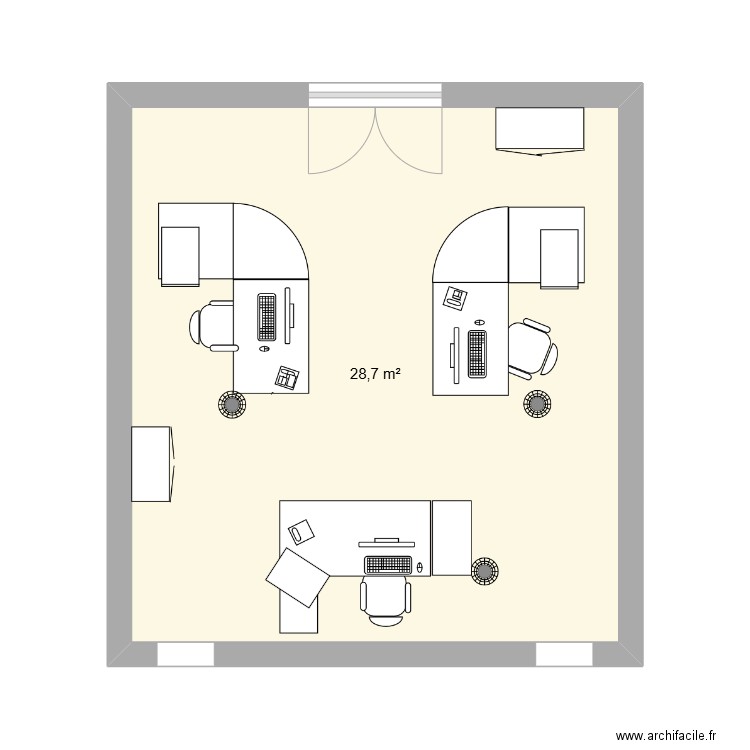 Bureau 131 Laura Cécile Laëtitia. Plan de 1 pièce et 29 m2