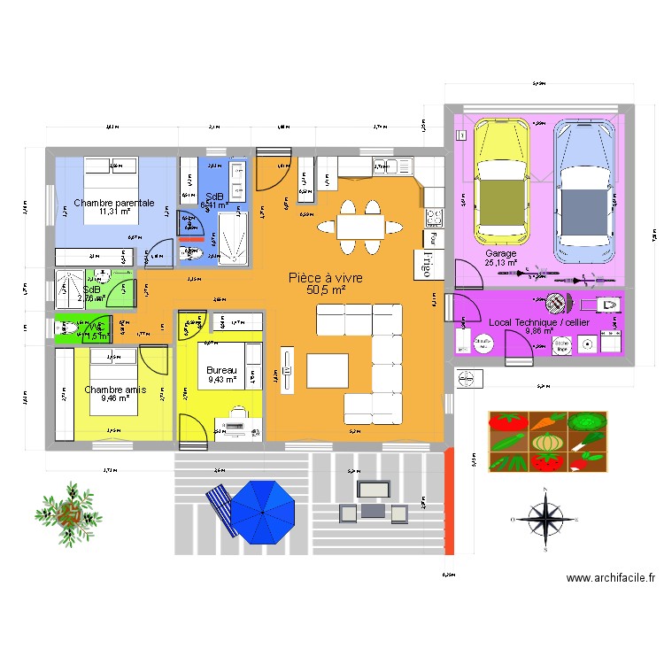 Antony Plan2 new. Plan de 9 pièces et 126 m2