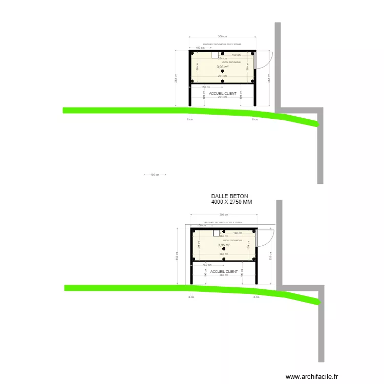 SCHEMA IMPLANTATION KIOSQUE M2 BESSIERES. Plan de 