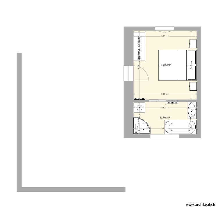 Extension Villiers 1. Plan de 0 pièce et 0 m2