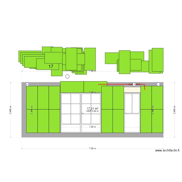isolation salon terrasse. Plan de 0 pièce et 0 m2