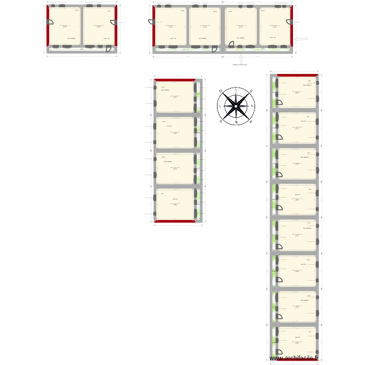 cité jardin st pierre de lages . Plan de 66 pièces et 1578 m2