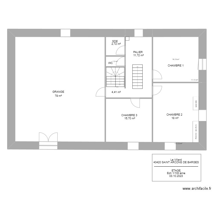 LE VILLARD HAUTE LOIRE  etage. Plan de 0 pièce et 0 m2