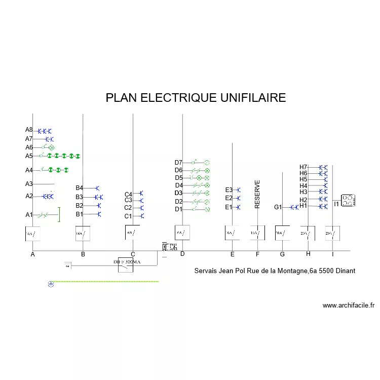 PLAN ELECTRIQUE UNIFILAIRE. Plan de 