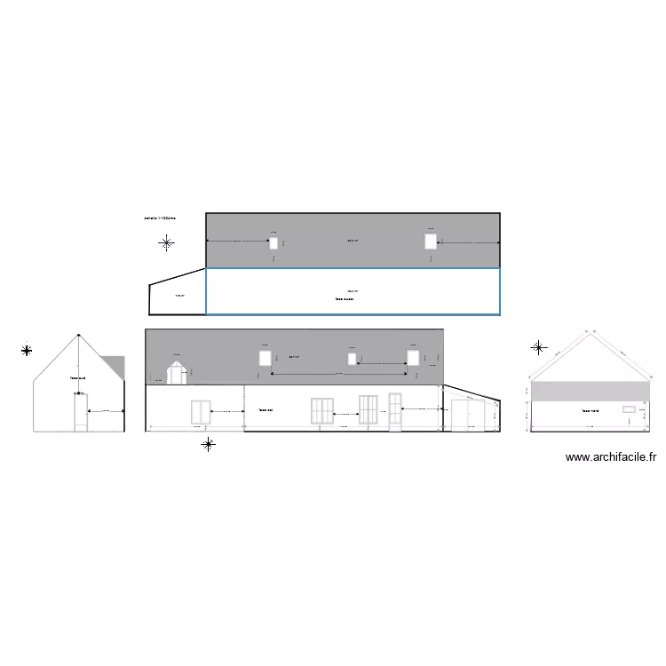 facade apr&egrave;s velux. Plan de 