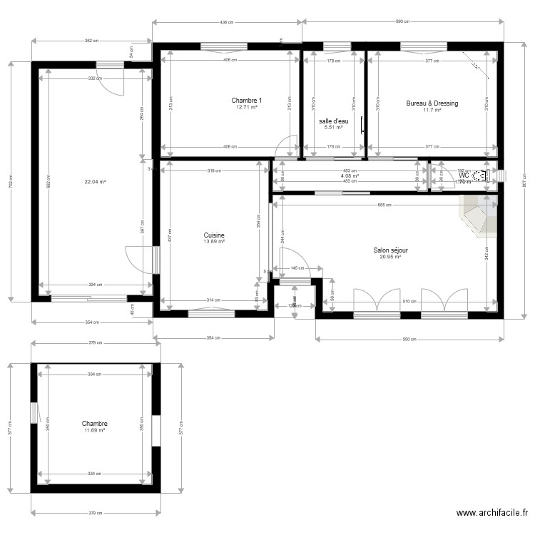 rez de chaussée vide. Plan de 0 pièce et 0 m2