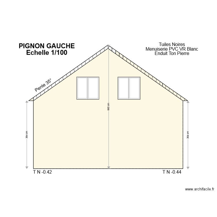 pignon gauche permis 2 thiriet. Plan de 0 pièce et 0 m2