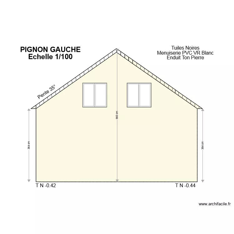 pignon gauche permis 2 thiriet. Plan de 