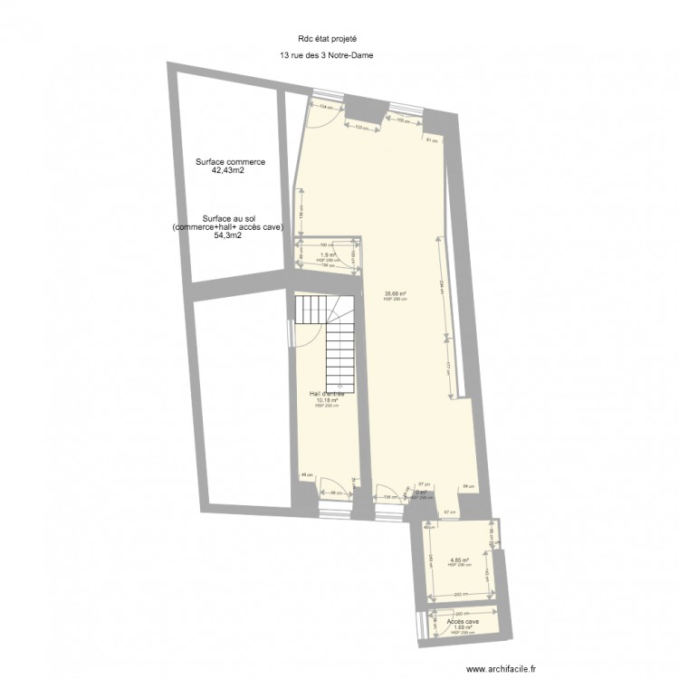 immeuble état initial. Plan de 0 pièce et 0 m2