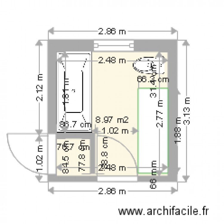 salle de bain . Plan de 0 pièce et 0 m2