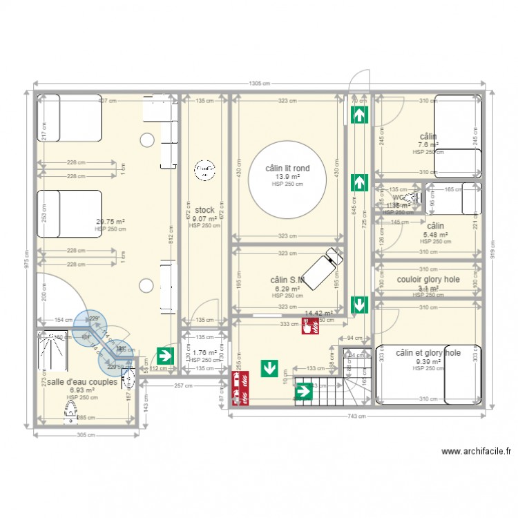 LE MANOIR 1er étage final. Plan de 0 pièce et 0 m2