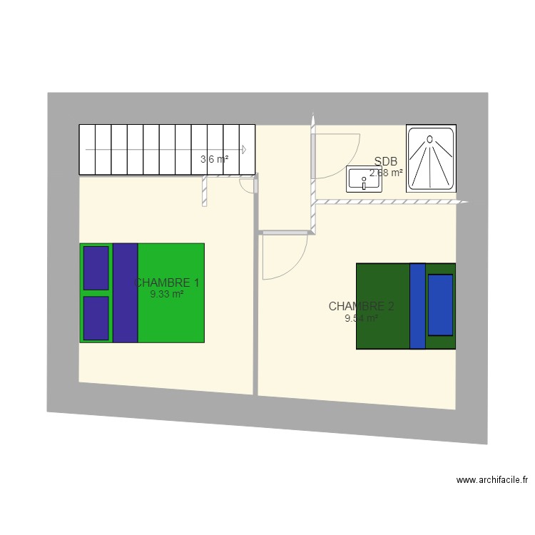 plan etage 2 chambre. Plan de 0 pièce et 0 m2