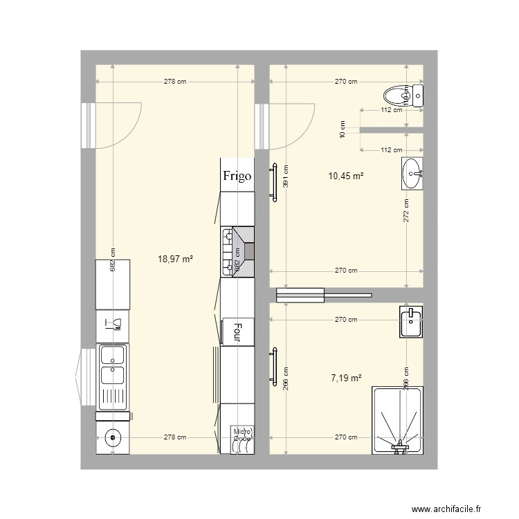 reaménagement CUISINE et SALLE D'EAU. Plan de 0 pièce et 0 m2