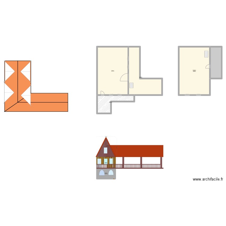 Espace Principal. Plan de 7 pièces et 255 m2