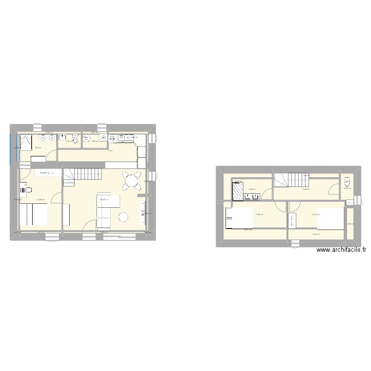 Castagne 2. Plan de 27 pièces et 109 m2