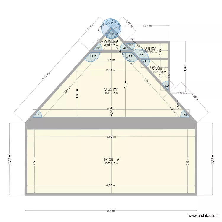 coupe pignon. Plan de 