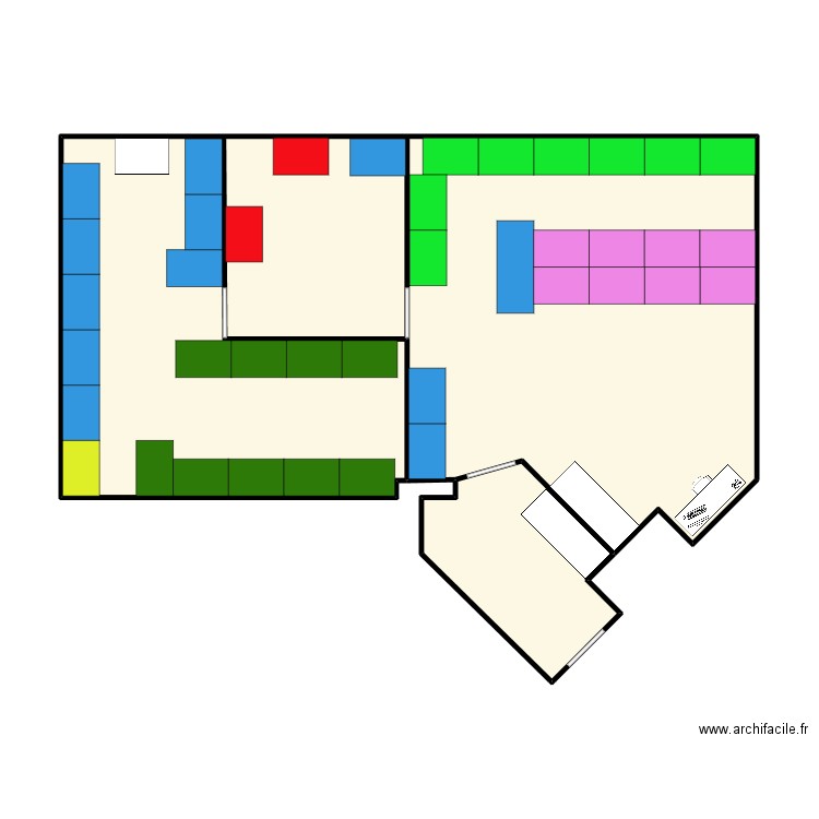 Stock TPV. Plan de 2 pièces et 72 m2