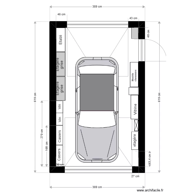 Garage am&eacute;nagement . Plan de 