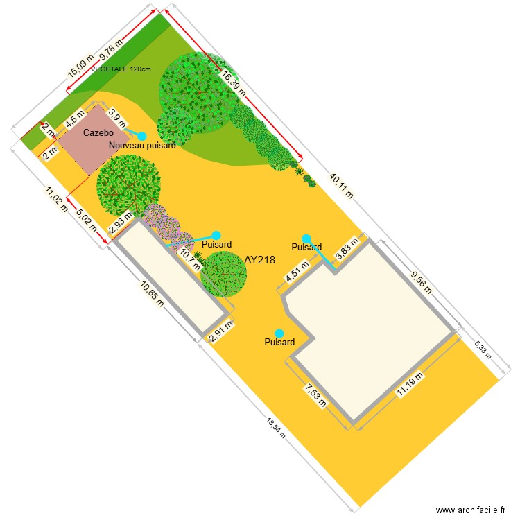 Cherchefeuilles 4 - pergola. Plan de 2 pièces et 128 m2