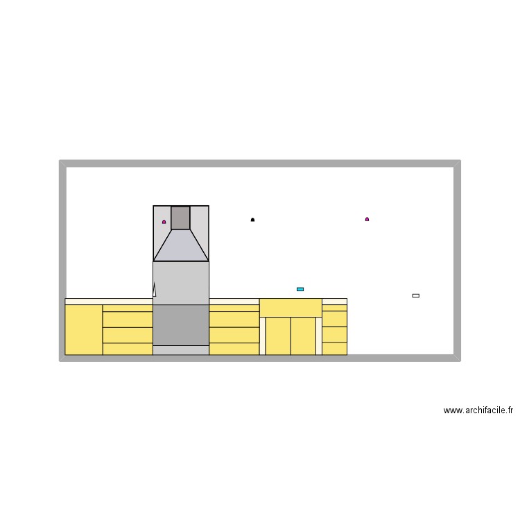 plan cuisine en dur Tiroirs. Plan de 1 pièce et 19 m2