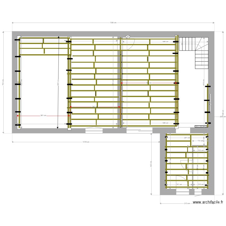 plancher. Plan de 0 pièce et 0 m2