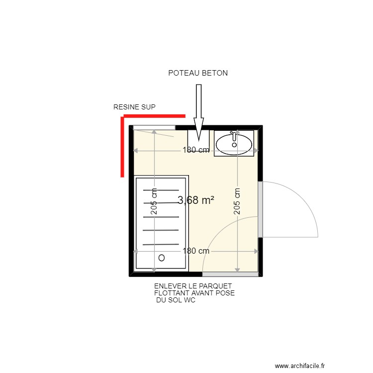 DUQUESNOY CLAIRETTE . Plan de 1 pièce et 4 m2