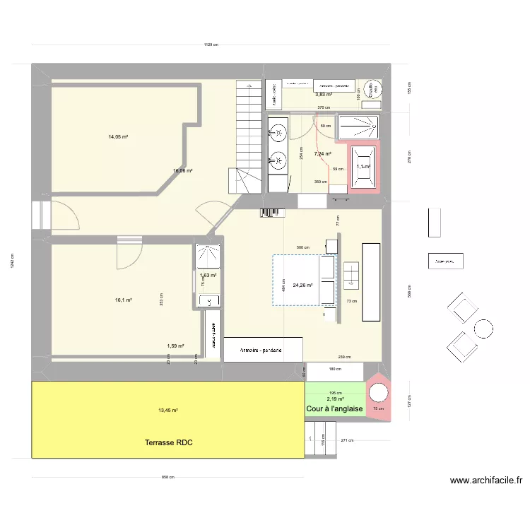 Appart Gavelière RDJ 30 mai (lit central). Plan de Appart Gavelière RDJ 30 mai (lit central). Plan de