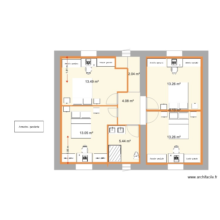 ETAGE INTERIEUR ESSAI 1 4 chambres. Plan de 0 pièce et 0 m2