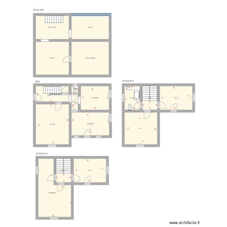 CUNNINGHAM. Plan de 18 pièces et 166 m2