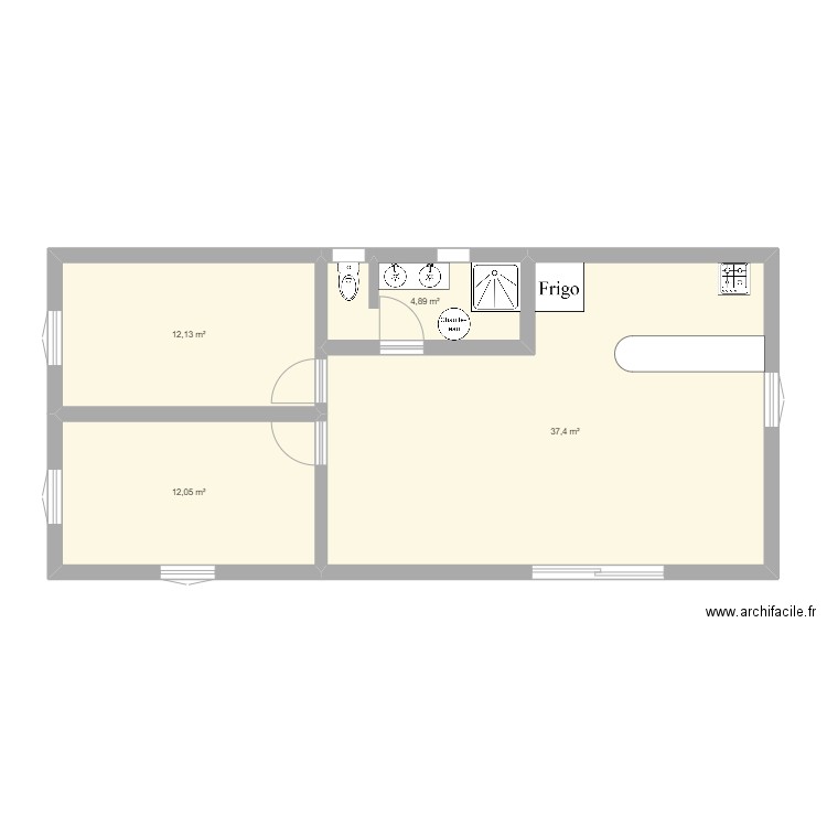 Projet parcelle. Plan de 4 pièces et 66 m2