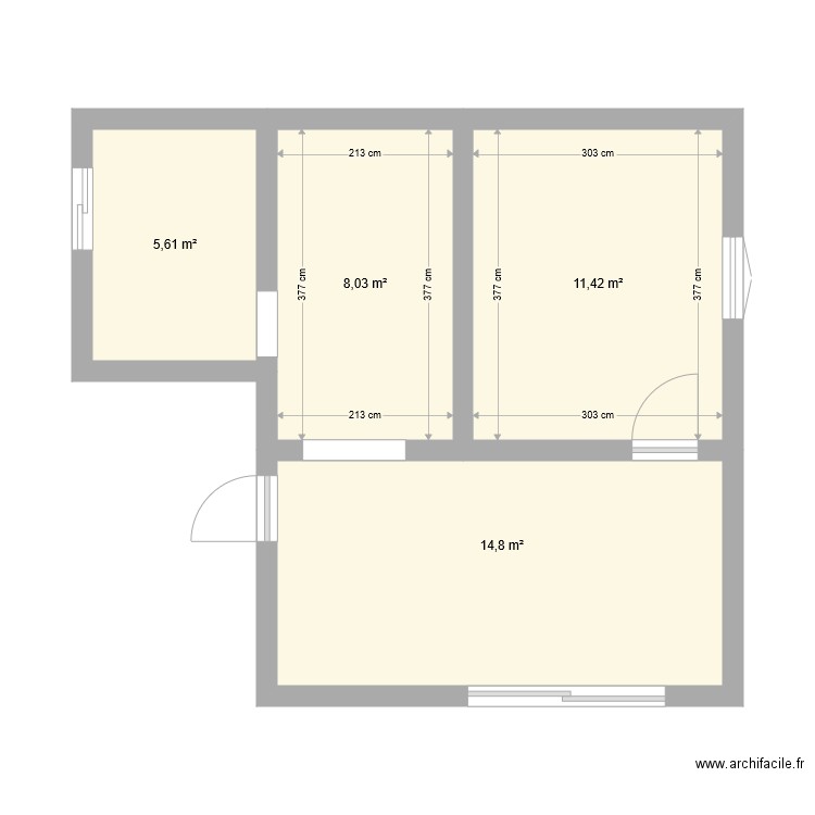 Renov studio T2. Plan de 0 pièce et 0 m2