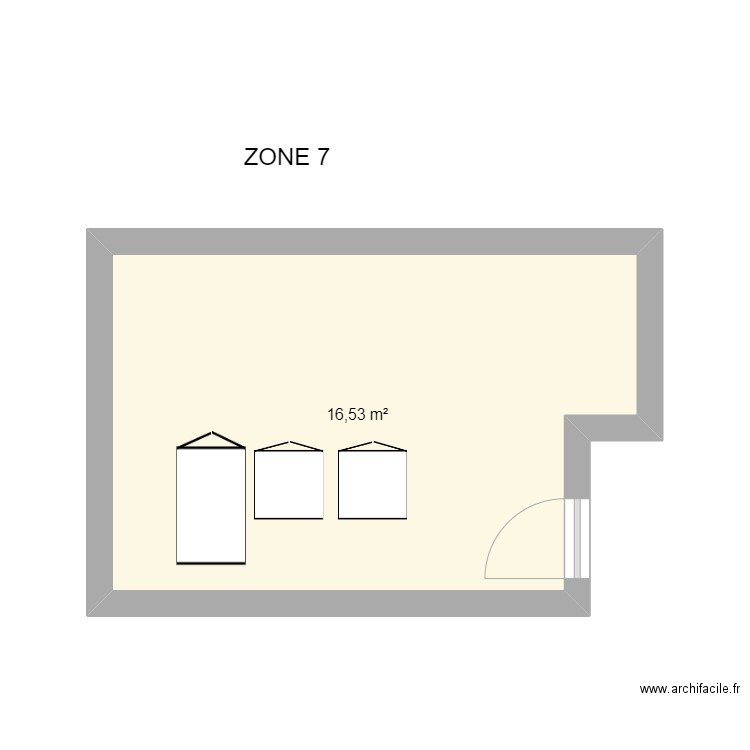 ZONE 7. Plan de 1 pièce et 17 m2