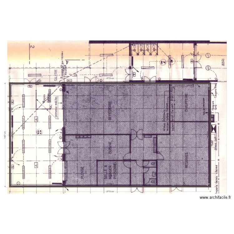 Plan Restaurant scolaire . Plan de 0 pièce et 0 m2