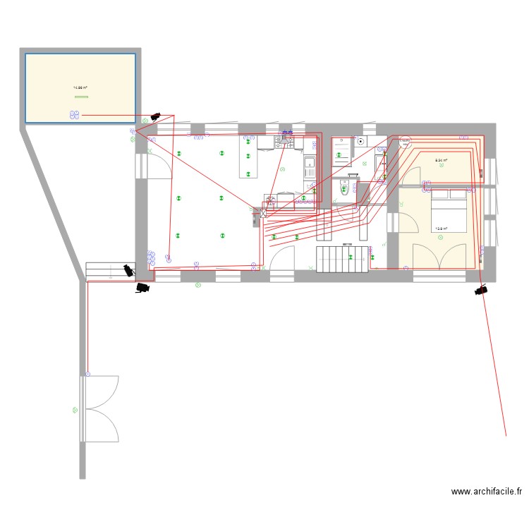 Projet RDC toilettes et dressing elecprises. Plan de 0 pièce et 0 m2