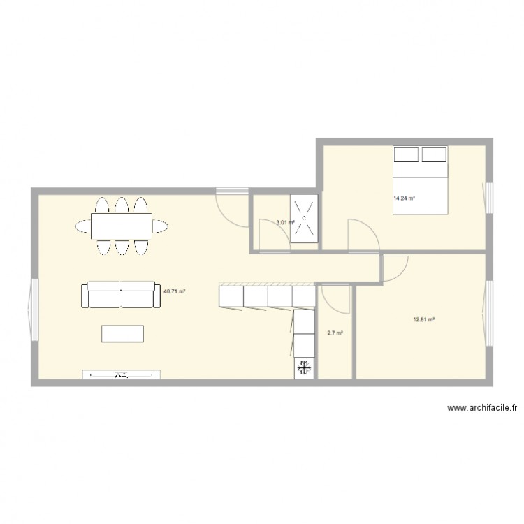 Appartement V3. Plan de 0 pièce et 0 m2