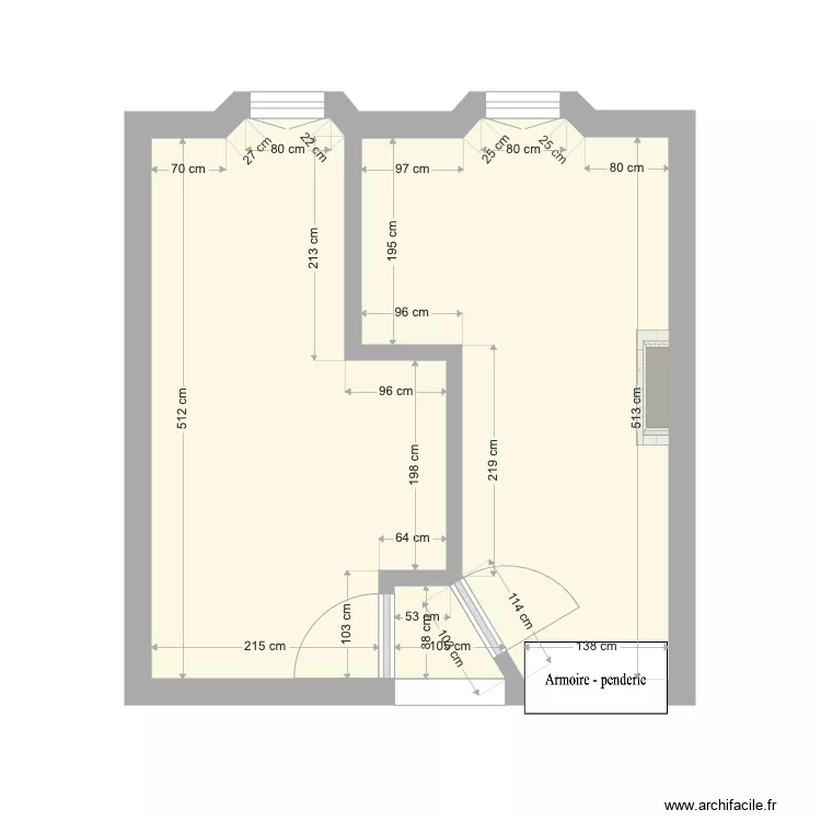 Chambre Double St Ybard. Plan de 