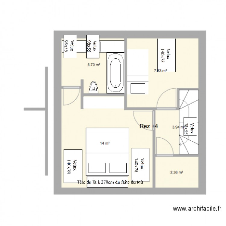 Marie José Rez4 mesures ok sdb ok. Plan de 0 pièce et 0 m2