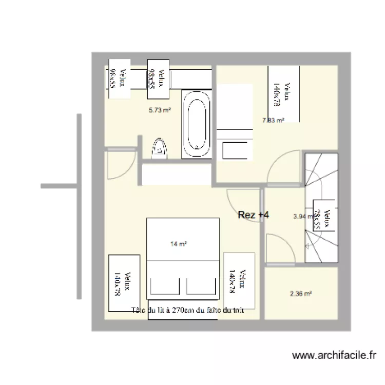 Marie Jos&eacute; Rez4 mesures ok sdb ok. Plan de 0 pièce et 0 m2