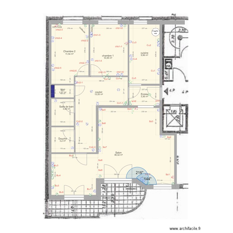 8 Chateaudun v8. Plan de 9 pièces et 95 m2